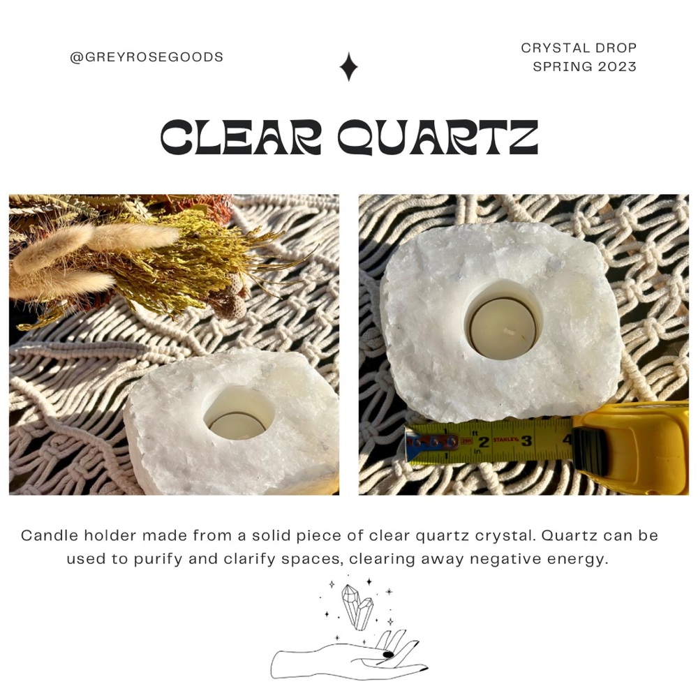 [SOLD] Quartz tealight candle holder
